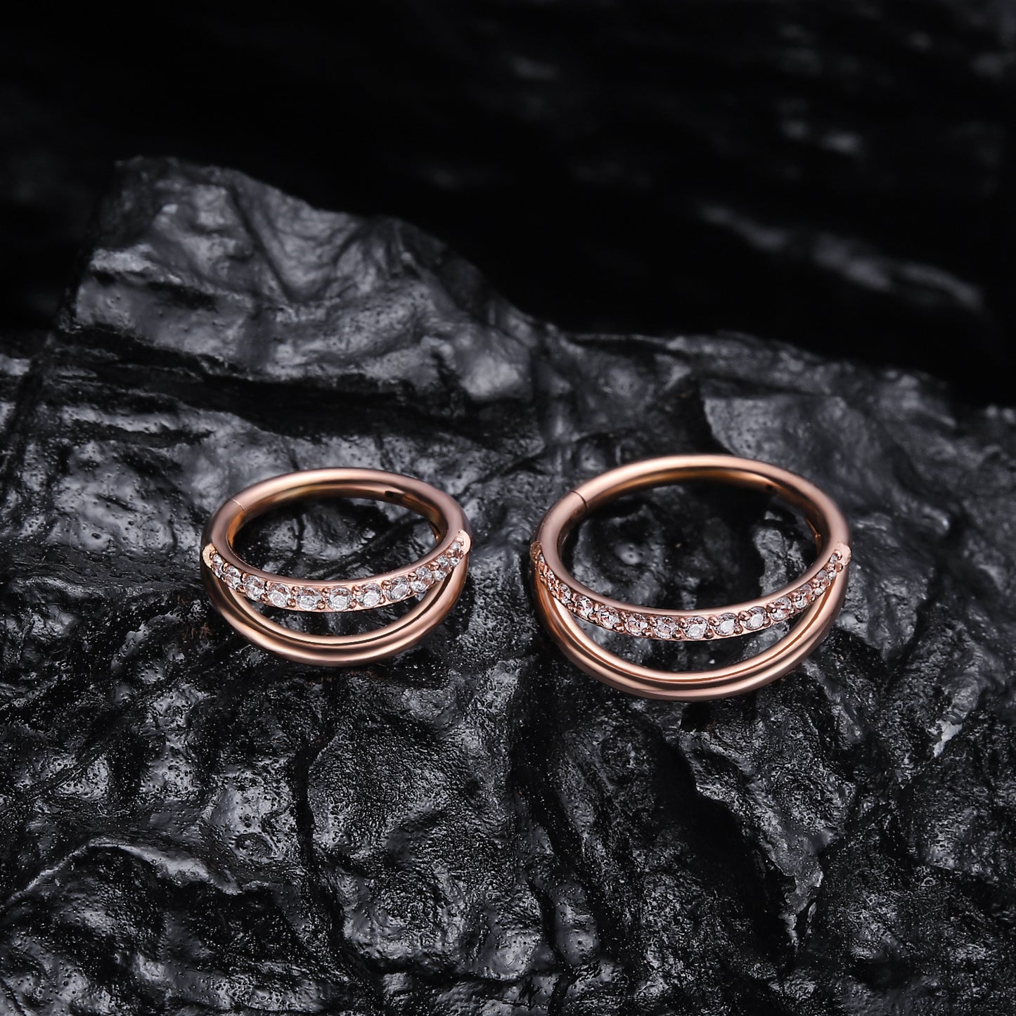 G23 Titanium Nose Ring Closed Ring Seamless Ring Cartilage Ring Zircon - Novaluxe