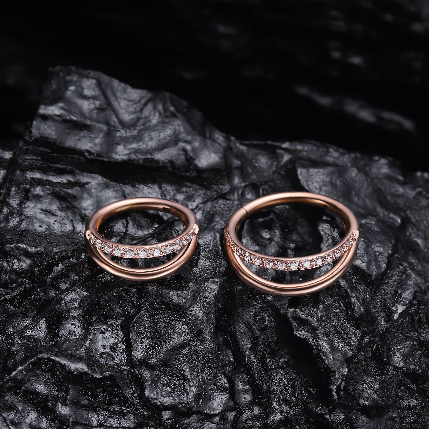 G23 Titanium Nose Ring Closed Ring Seamless Ring Cartilage Ring Zircon - Novaluxe