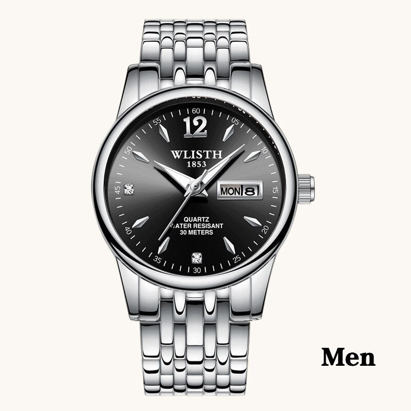 Women Dress Watch Rose Gold Stainless Steel WLISTH Brand Fashion Ladies Wristwatch Week Date Quartz Clock Female Luxury Watches - Novaluxe