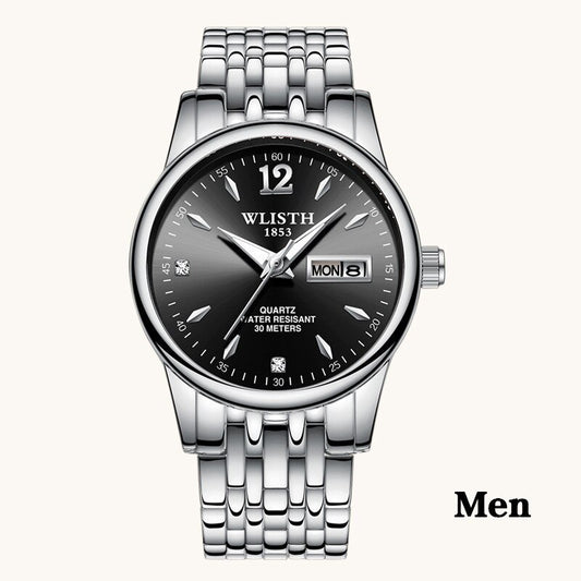 Women Dress Watch Rose Gold Stainless Steel WLISTH Brand Fashion Ladies Wristwatch Week Date Quartz Clock Female Luxury Watches - Novaluxe