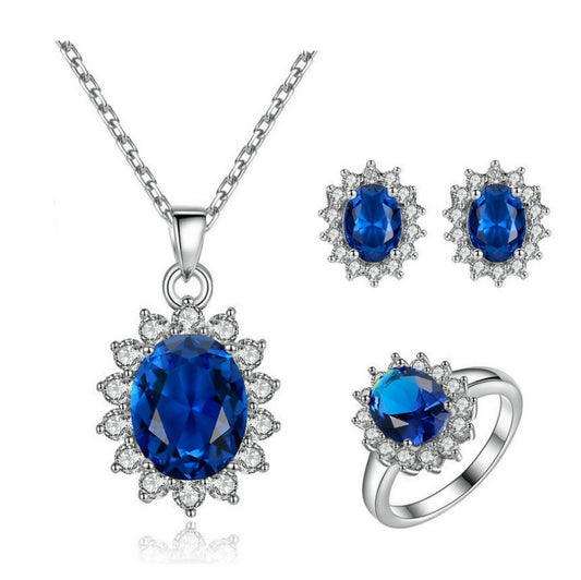 Sunflower Jewelry Set Necklace Ring Stud Earrings Bridal Jewelry - Novaluxe