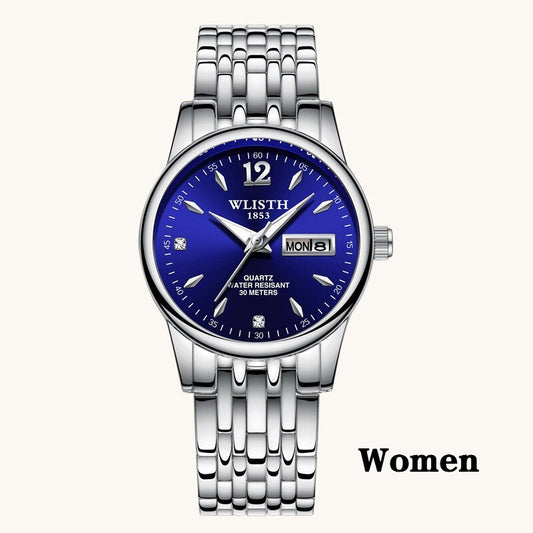 Women Dress Watch Rose Gold Stainless Steel WLISTH Brand Fashion Ladies Wristwatch Week Date Quartz Clock Female Luxury Watches - Novaluxe