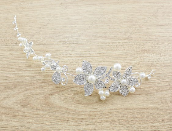 Butterfly Bridal Jewelry Set Chain Pearl Jewelry Three Piece Bridal Soft Chain Headdress Bridal Jewelry Set - Novaluxe