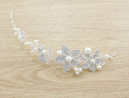 Butterfly Bridal Jewelry Set Chain Pearl Jewelry Three Piece Bridal Soft Chain Headdress Bridal Jewelry Set - Novaluxe