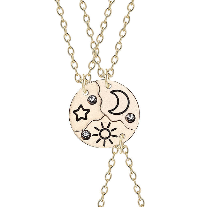 Sun, Moon And Star Pendant Set, Best Friend, Best friend, Friendship Couple Necklace, Fashion Jewelry - Novaluxe