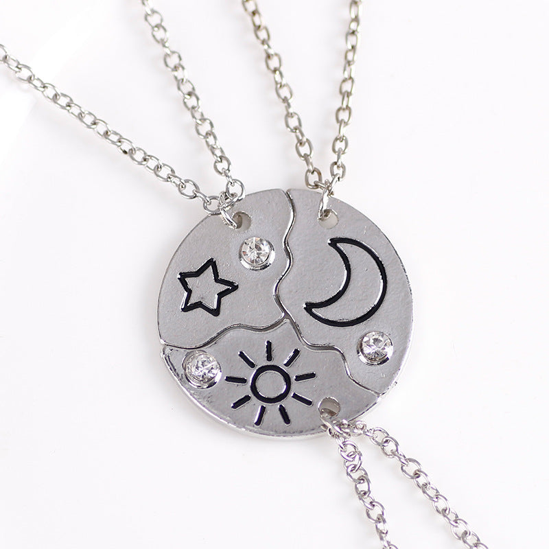 Sun, Moon And Star Pendant Set, Best Friend, Best friend, Friendship Couple Necklace, Fashion Jewelry - Novaluxe