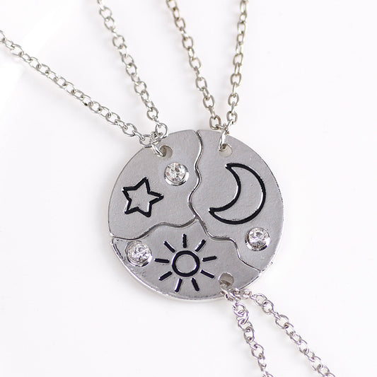 Sun, Moon And Star Pendant Set, Best Friend, Best friend, Friendship Couple Necklace, Fashion Jewelry - Novaluxe