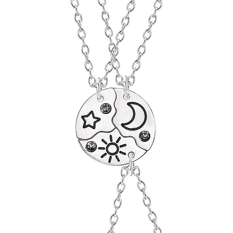 Sun, Moon And Star Pendant Set, Best Friend, Best friend, Friendship Couple Necklace, Fashion Jewelry - Novaluxe