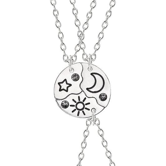 Sun, Moon And Star Pendant Set, Best Friend, Best friend, Friendship Couple Necklace, Fashion Jewelry - Novaluxe