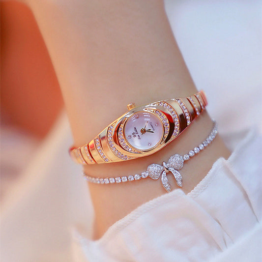 Ladies Gold Watch Diamond Wristwatch Female Fashion Bracelet Watches Women Full Diamond Watch - Novaluxe