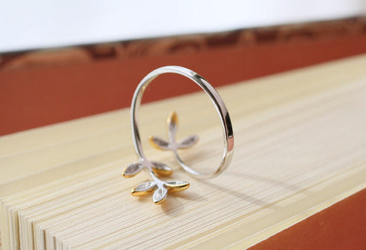 Smal Olive Branch Leaf Ring Simple Ring Ring - Novaluxe