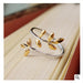 Smal Olive Branch Leaf Ring Simple Ring Ring - Novaluxe