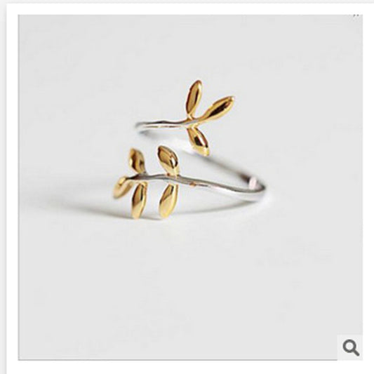 Smal Olive Branch Leaf Ring Simple Ring Ring - Novaluxe