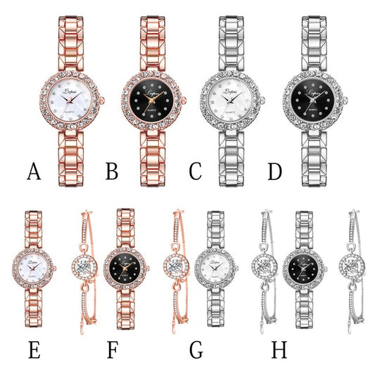 Watches-Set Bangle Clock Bracelet Wrist-Watch Quartz Women Fashion Ladies Brand Luxury - Novaluxe