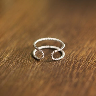 Fashion double twist ring thin ring forefinger ring - Novaluxe