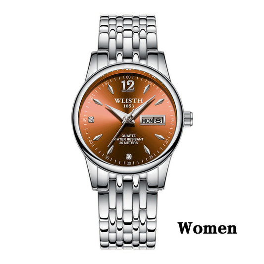 Women Dress Watch Rose Gold Stainless Steel WLISTH Brand Fashion Ladies Wristwatch Week Date Quartz Clock Female Luxury Watches - Novaluxe
