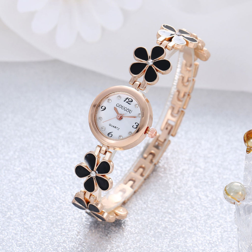 Women's Bracelet Watch Flower Disk Two-piece Bracelet Set - Novaluxe