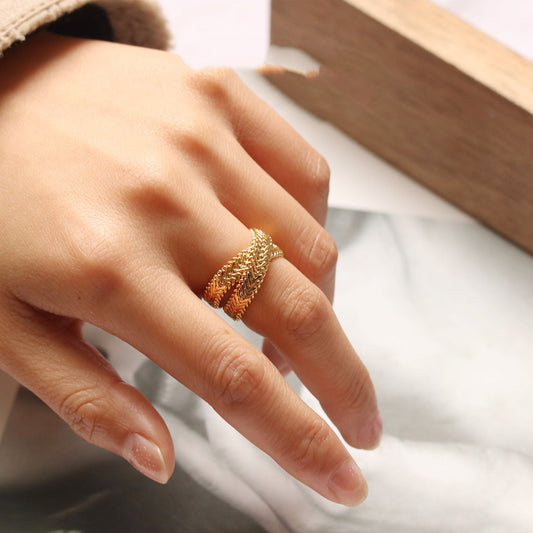 Double ring stacked ring - Novaluxe