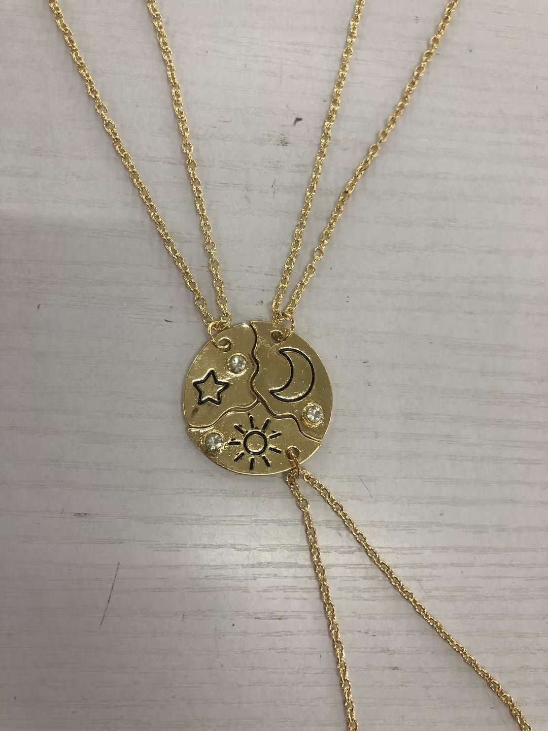 Sun, Moon And Star Pendant Set, Best Friend, Best friend, Friendship Couple Necklace, Fashion Jewelry - Novaluxe