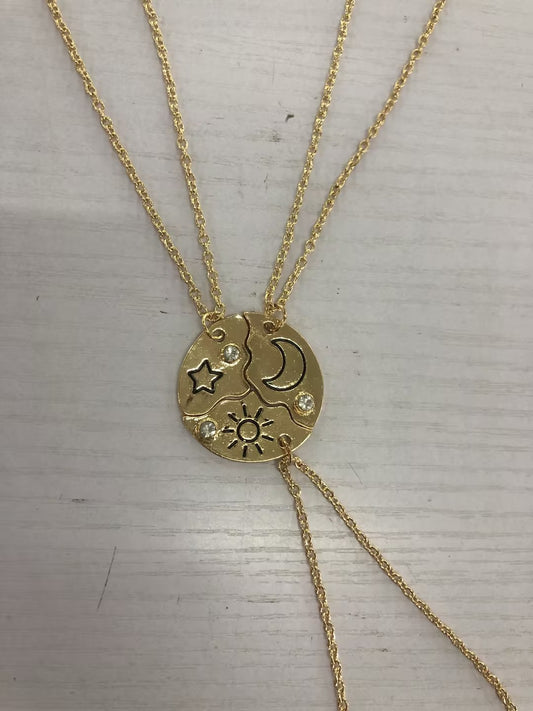Sun, Moon And Star Pendant Set, Best Friend, Best friend, Friendship Couple Necklace, Fashion Jewelry - Novaluxe