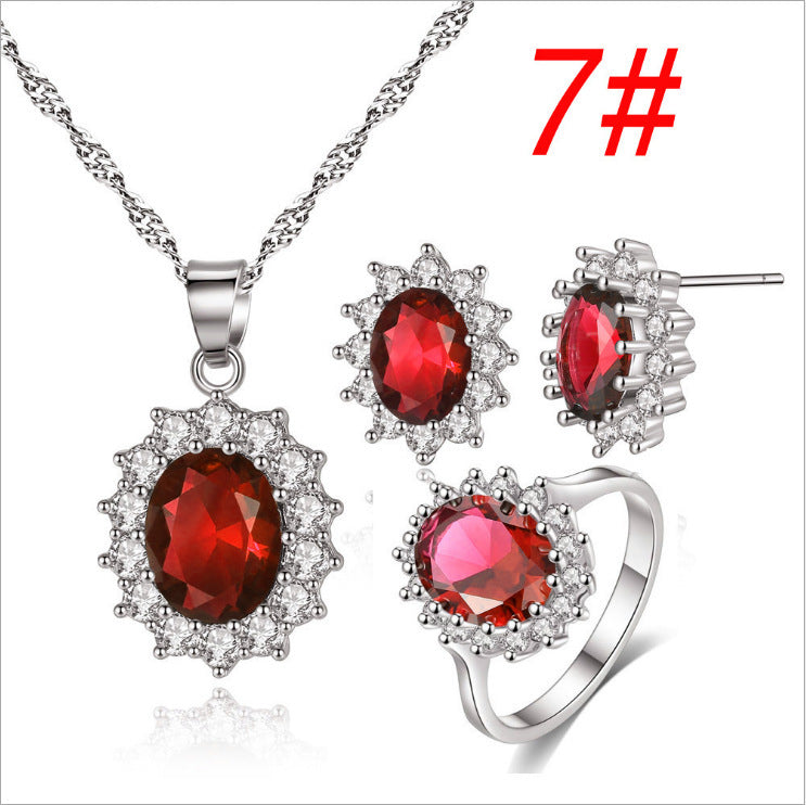 Sunflower Jewelry Set Necklace Ring Stud Earrings Bridal Jewelry - Novaluxe