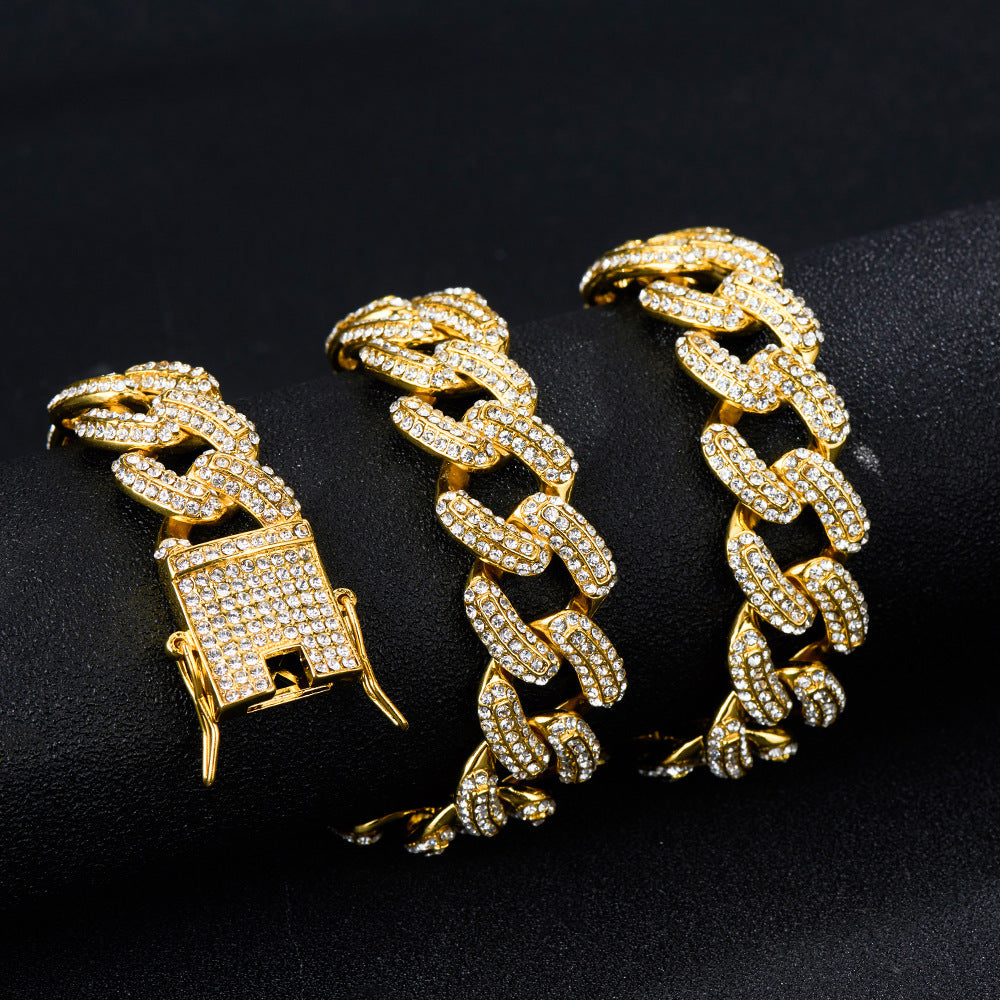 Jewelry Hip Hop Rhinestone Necklace Trend Bold Chain - Novaluxe