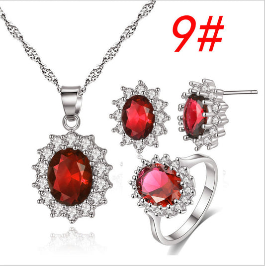 Sunflower Jewelry Set Necklace Ring Stud Earrings Bridal Jewelry - Novaluxe
