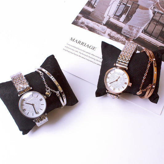 Wrist Watches Douyin The Same Gypsophila Watch Set Wechat Ladies Watch Bracelet Two-piece Set - Novaluxe