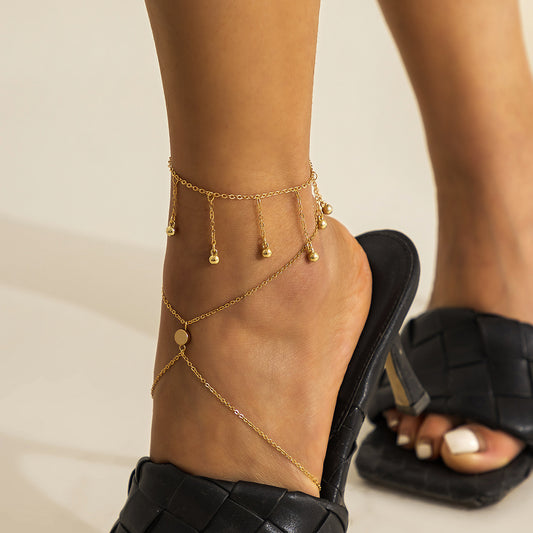 Jewelry Niche Cross Lob Tassel Suit Anklet Women - Novaluxe