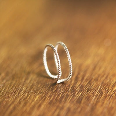 Fashion double twist ring thin ring forefinger ring - Novaluxe