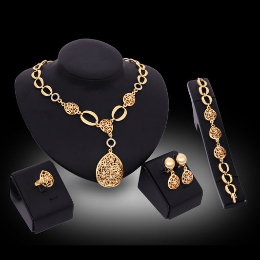 Jewelry Fashion Necklace Earrings Bracelet Ring Four Piece Jewelry Set - Novaluxe