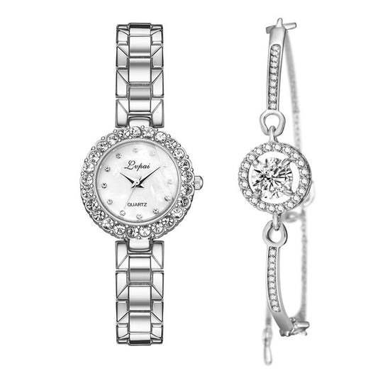 Watches-Set Bangle Clock Bracelet Wrist-Watch Quartz Women Fashion Ladies Brand Luxury - Novaluxe