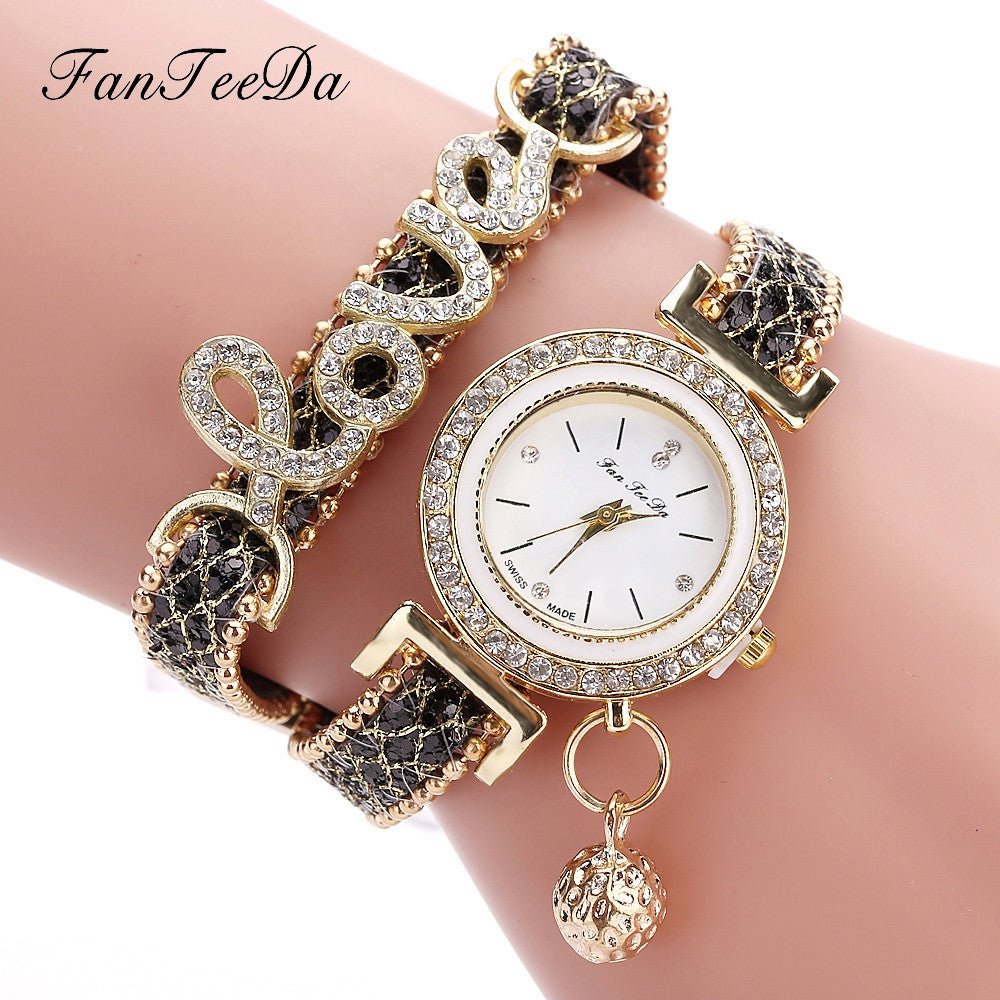 FanTeeDa Brand Women Bracelet Watches Ladies Watch Rhinestones Clock Womens Fashion Dress Wristwatch Relogio Feminino Gift - Novaluxe