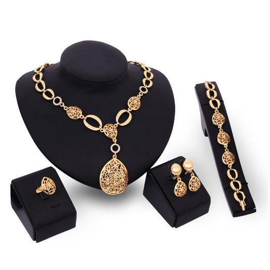 Jewelry Fashion Necklace Earrings Bracelet Ring Four Piece Jewelry Set - Novaluxe