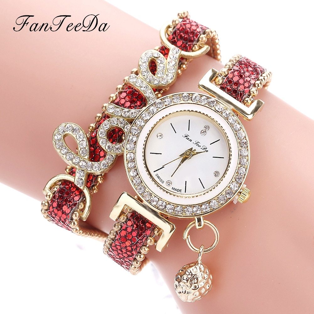 FanTeeDa Brand Women Bracelet Watches Ladies Watch Rhinestones Clock Womens Fashion Dress Wristwatch Relogio Feminino Gift - Novaluxe