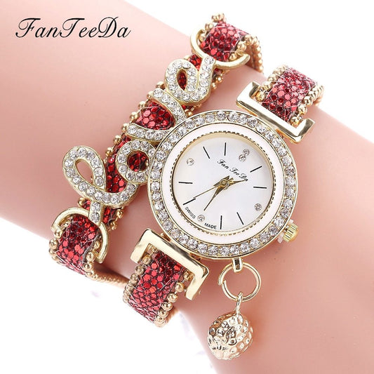 FanTeeDa Brand Women Bracelet Watches Ladies Watch Rhinestones Clock Womens Fashion Dress Wristwatch Relogio Feminino Gift - Novaluxe
