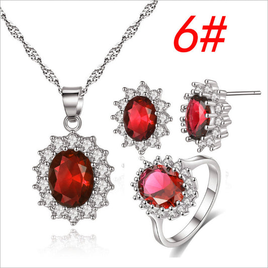 Sunflower Jewelry Set Necklace Ring Stud Earrings Bridal Jewelry - Novaluxe