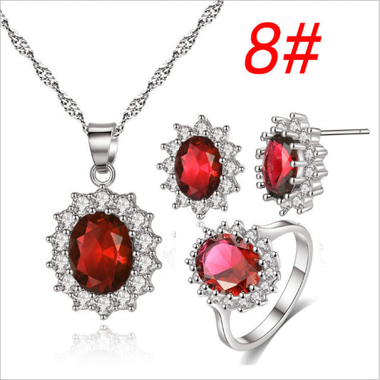 Sunflower Jewelry Set Necklace Ring Stud Earrings Bridal Jewelry - Novaluxe