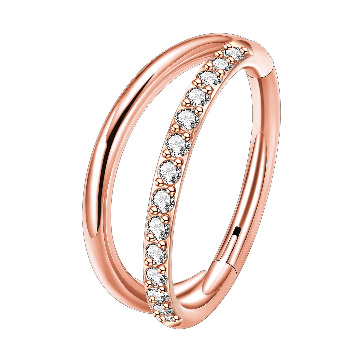 G23 Titanium Nose Ring Closed Ring Seamless Ring Cartilage Ring Zircon - Novaluxe