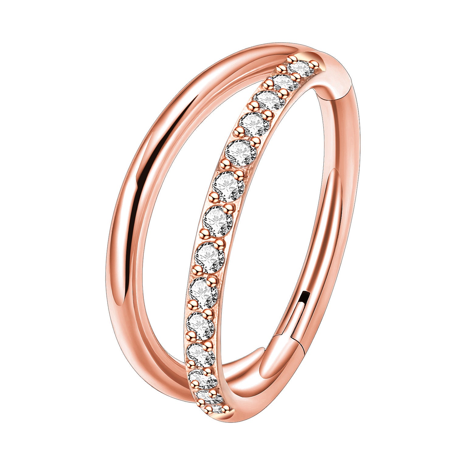 G23 Titanium Nose Ring Closed Ring Seamless Ring Cartilage Ring Zircon - Novaluxe