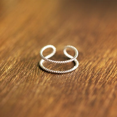 Fashion double twist ring thin ring forefinger ring - Novaluxe