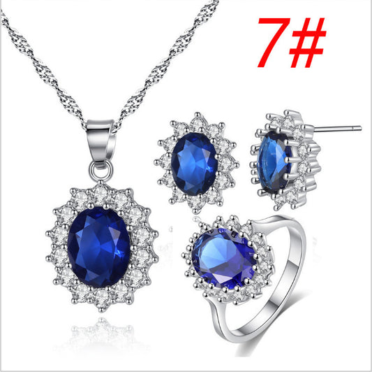 Sunflower Jewelry Set Necklace Ring Stud Earrings Bridal Jewelry - Novaluxe
