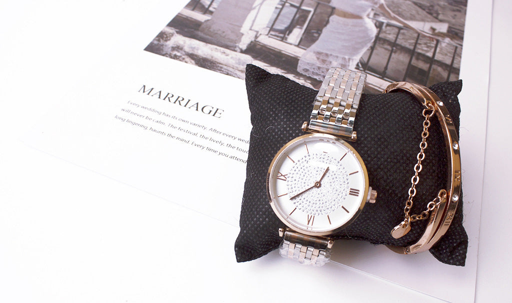 Wrist Watches Douyin The Same Gypsophila Watch Set Wechat Ladies Watch Bracelet Two-piece Set - Novaluxe