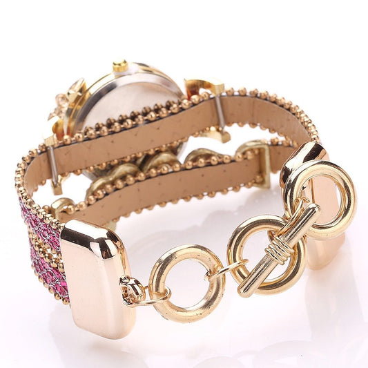 FanTeeDa Brand Women Bracelet Watches Ladies Watch Rhinestones Clock Womens Fashion Dress Wristwatch Relogio Feminino Gift - Novaluxe