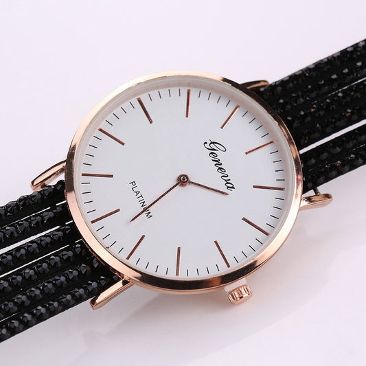 Fashion Geneva Flowers Watches Women Dress Elegant Quartz Bracelet Ladies Watch Crystal Diamond Wrist Watch Gift Reloj Mujer - Novaluxe