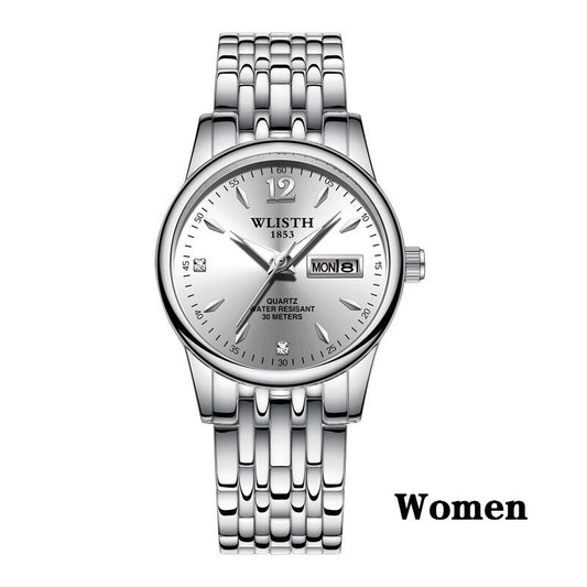 Women Dress Watch Rose Gold Stainless Steel WLISTH Brand Fashion Ladies Wristwatch Week Date Quartz Clock Female Luxury Watches - Novaluxe