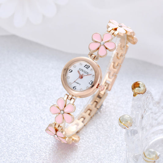 Women's Bracelet Watch Flower Disk Two-piece Bracelet Set - Novaluxe