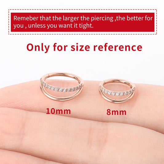 G23 Titanium Nose Ring Closed Ring Seamless Ring Cartilage Ring Zircon - Novaluxe