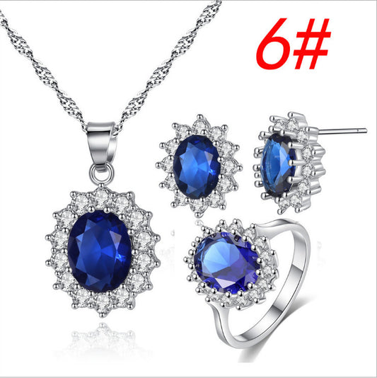 Sunflower Jewelry Set Necklace Ring Stud Earrings Bridal Jewelry - Novaluxe