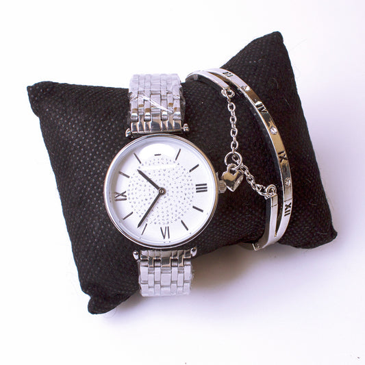 Wrist Watches Douyin The Same Gypsophila Watch Set Wechat Ladies Watch Bracelet Two-piece Set - Novaluxe